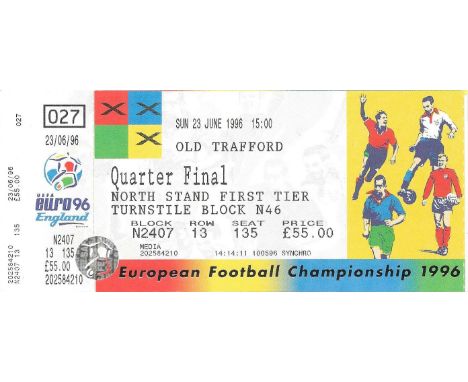 EURO 96 GERMANY V CROATIA QTR FINAL AT MANCHESTER UNITED UNUSED TICKET
Ref BF