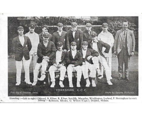 CRICKET - ORIGINAL VINTAGE YORKSHIRE POSTCARD
Unused &amp; good condition for age except for small pin holes in coorners
Ref 