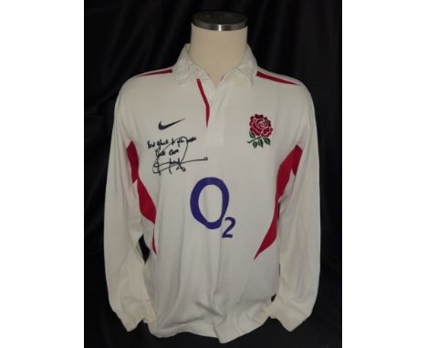 RUGBY UNION JONNY WILKINSON AUTOGRAPHED SHIRT
England 2003 shirt signed by Jonny Wikinson as worn during the 6 Nations tourna