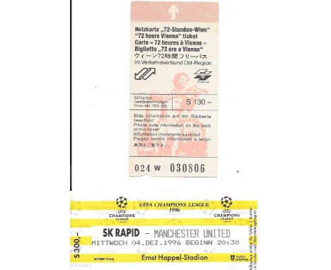 1996 SK RAPID V MANCHESTER UNITED TICKET
Ref SM