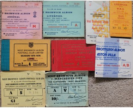 WEST BROMWICH ALBION VINTAGE TICKETS &amp; SEASON TICKETS
All are 1960's &amp; 70's
&nbsp;
Ref BR