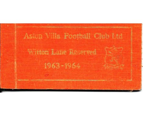 ASTON VILLA SEASON TICKET 1963-64
Contains some unused tickets
Ref SM