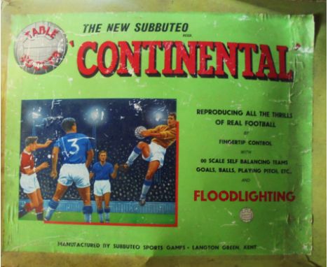 VINTAGE BOXED SUBBUTEO CONTINENTAL WITH FLOODLIGHTS&nbsp;
Worn box.
Floodlights unchecked.