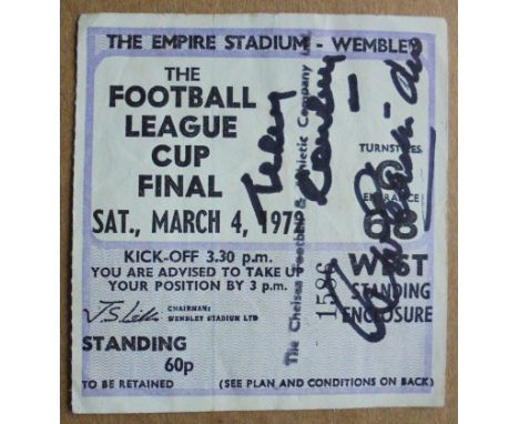 1972 STOKE CITY LEAGUE CUP FINAL TICKET SIGNED BY GOALSCORERSCONROY &amp; EASTHAM
&nbsp;