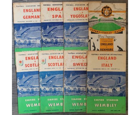 1950'S ENGLAND HOME PROGRAMMES X 8&nbsp;
Fair condition only
Ref BP