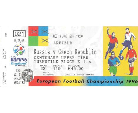EURO 96 RUSSIA V CZECH REPUBLIC AT LIVERPOOL UNUSED TICKET
Ref BF