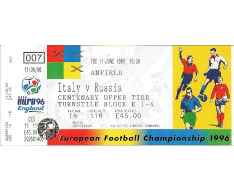 EURO 96 RUSSIA V ITALY AT LIVERPOOL UNUSED TICKET
Ref BF