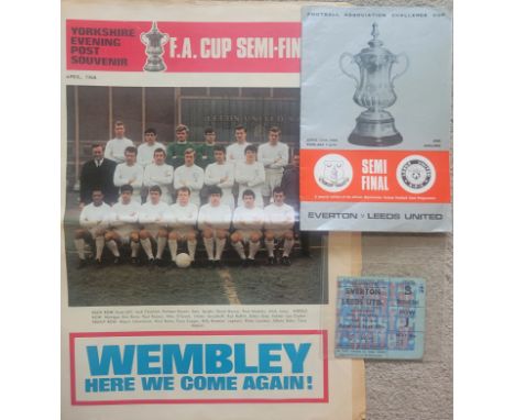 1968 FA CUP S/F EVERTON V LEEDS UTD PROGRAMME, TICKET &amp; PAPER AT MANCHESTER UNITED
Programme &amp; Ticket - slight folds

