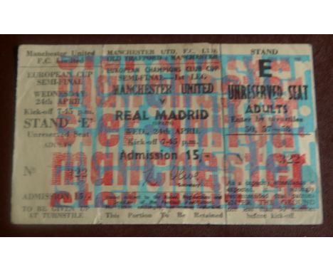 1968 MANCHESTER UNITED V REAL MADRID EUROPEAN CUP S/F UNUSED TICKET
Ref 23
&nbsp;