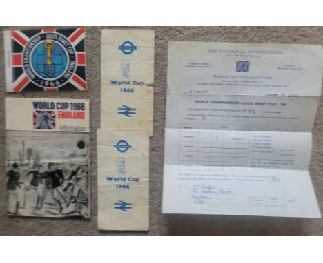 1966 WORLD CUP MEMORABILIA
Includes unused sticker, ticket letter etc
Ref SM