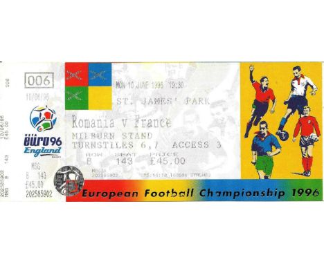 EURO 96 ROMANIA V FRANCE AT NEWCASTLE UNITED UNUSED TICKET
Ref BF