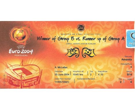 EURO 2004 FRANCE V GREECE TICKET
Winner of Group B v Runner up of Group A
Ref SM