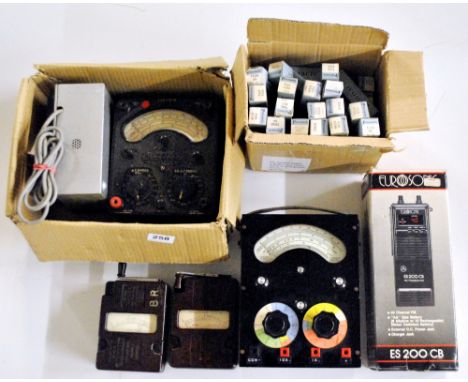 A quantity of instruments and vintage valves.