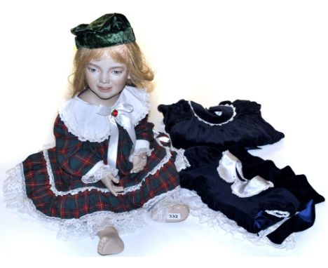 A life size vintage window dressing child model (composition) with additional outfits. Known as Alice!