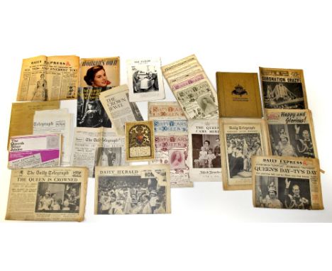 A quantity of vintage royalty related books and newspapers.