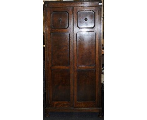 A vintage oak hall robe, W. 88cm, H. 183cm.