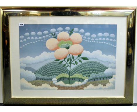 A large pencil signed limited edition print 41/99 by Ivan Rabriain?, 105 x 85 cm.