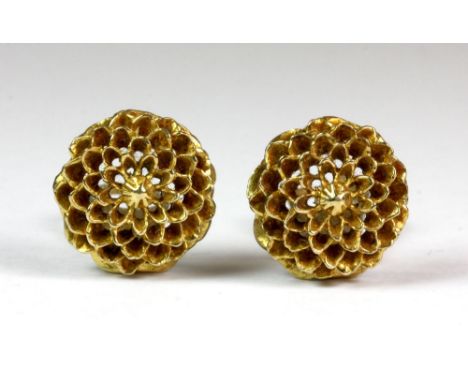 A pair of vintage 9ct gold clip on earrings.