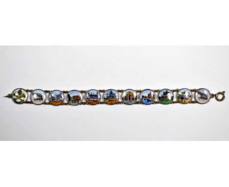 A vintage gilt and enamel bracelet.