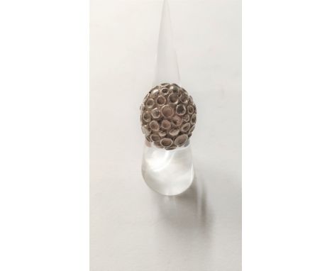 A silver ring, finger size K, 14.8 g gross
