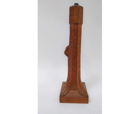 A Robert Mouseman" Thompson light oak table lamp "