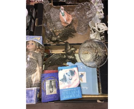 2 BOXES OF ASSORTED GOODS INCLUDING VINTAGE JEWELLERY BOX