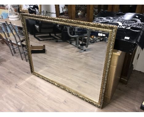 LARGE 52" BY 40" GOLD FRAMED BEVELLED MIRROR