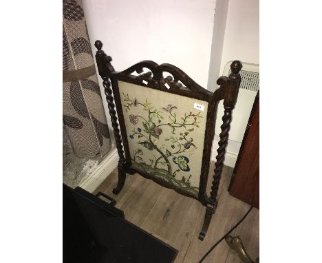 ANTIQUE BARLEY TWIST FIRE SCREEN