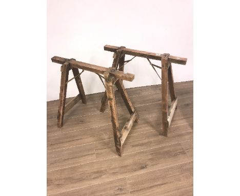 PAIR VINTAGE TRESTLES