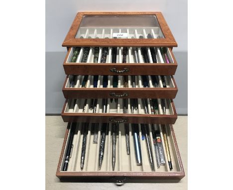 4 DRAWER PEN CABINET WITH 20 PLUS PENS INCLUDED SCHAFFER AND VINTAGE