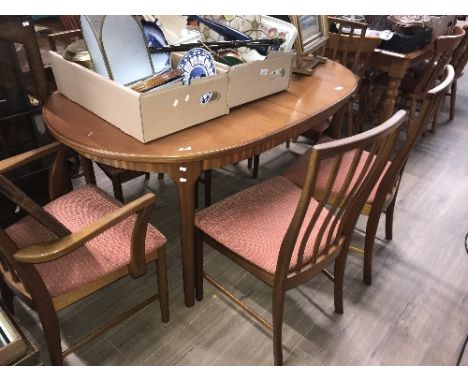 VINTAGE EXTENDING TABLE AND 6 CHAIRS