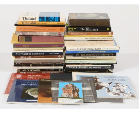 Group of Southeast Asian art books including topics such as: kendis, lacquerware, Indonesia, Thailand, Vietnam, Khmer, Pagan,