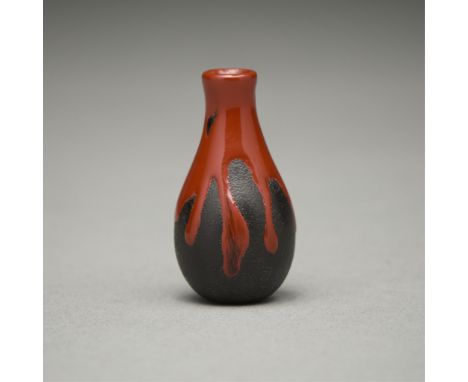 Tomizo Saratani (Japanese, b. 1949). Lacquer over ebony ojime carving titled "Vase," carved 1989.Provenance: Purchased from M