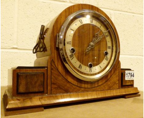 Enfield walnut cased Westminster chime mantle clock 