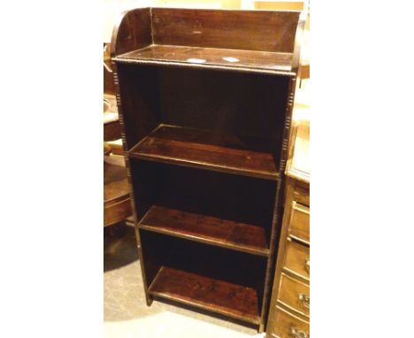 Dark wood four shelf bookcase