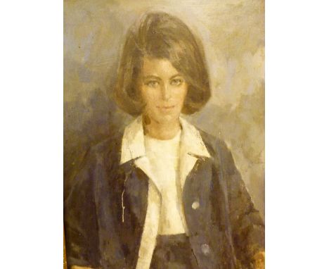 Gilt framed oil on canvas portrait of a lady 48 x 65 cm 