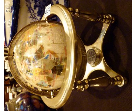 Small globe made from semi precious stones 