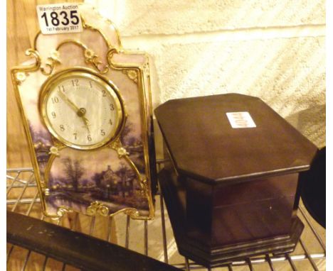 Thomas Kinkade limited edition mantle clock and a musical box