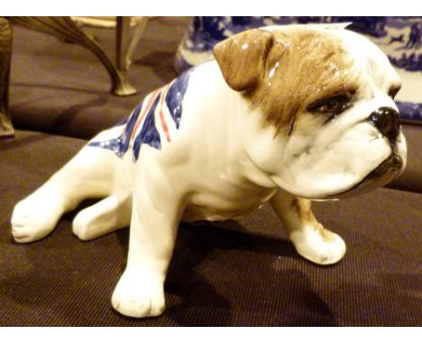 Carltonware large Union Jack bulldogl: 24 cm
