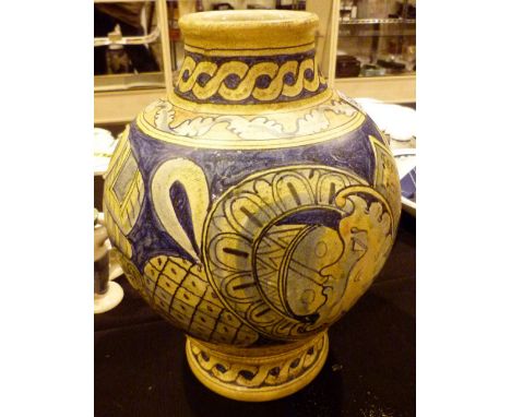 Large Italian albarello gourd vase signed Laurenco