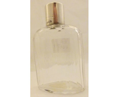 Guilloche enamel and silver topped cut glass perfume bottle, HM Birmingham 1933, John Walsh