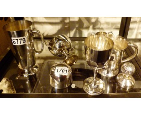 Shelf of silver plate 