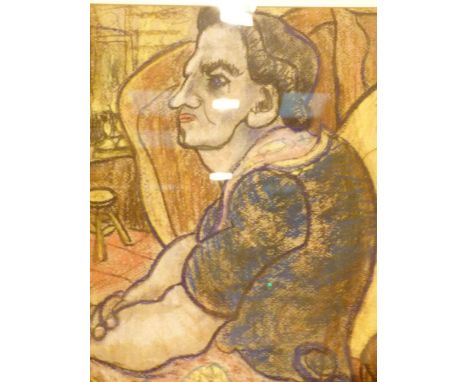 Large framed pastel of a lady 60 x 40 cm   CONDITION REPORT:  The item is in excellent condition but unsigned with nothing to