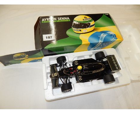 AYRTON SENNA 1:18 RACING CAR COLLECTION SCALE MODEL BOXED BUT END LEAF HAS TEAR 540 851812 LOTUS RENAULT 97T 1985