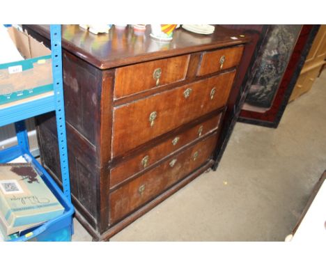 A mahogany chest fitted two short over three long drawers