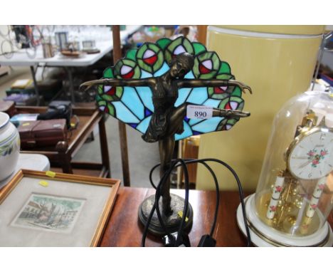 An Art Deco style figural decorated table lamp 
