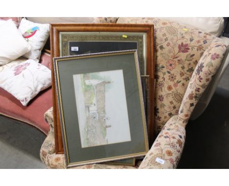 A quantity of various pictures and prints to include George W Miller watercolour study