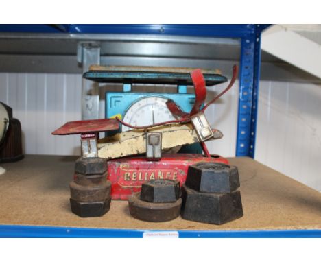 Two vintage scales and weights
