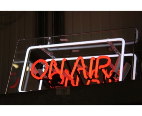 A neon "On Air" wall light