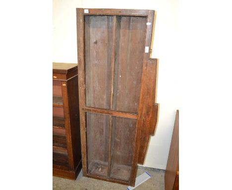 Stained pine open front wall shelf